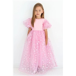 Le Mabelle Pembe Yıldızlı Tül Etekli Kız Çocuk Elbise - Elsa LM1267
