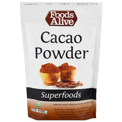 Foods Alive, Суперпродукты, какао-порошок, 227 г (8 унций)