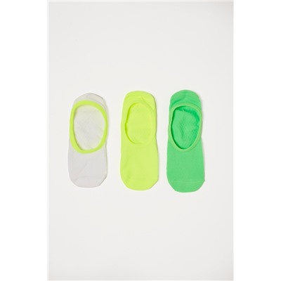 3 pares de calcetines cortos Amarillo y verde