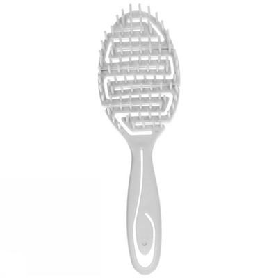 [COSMO STYLE] Расчёска массажная для бережного расчесывания мокрых волос ОВАЛЬНАЯ БЕЛАЯ 21,8 х 6,8 см, 1 шт.
