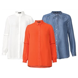 ESMARA® Bluse, mit Steh- oder Kentkragen, anschmiegsam und weich цвет оранжевый, размер 40