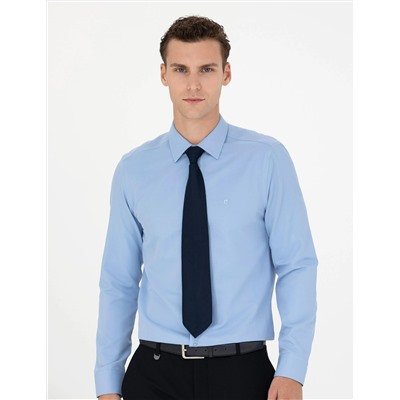 Mavi Slim Fit Uzun Kollu Basic Gömlek