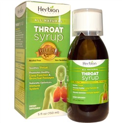 Herbion, Сироп от болей в горле, без спирта, 5 унций (150 мл)