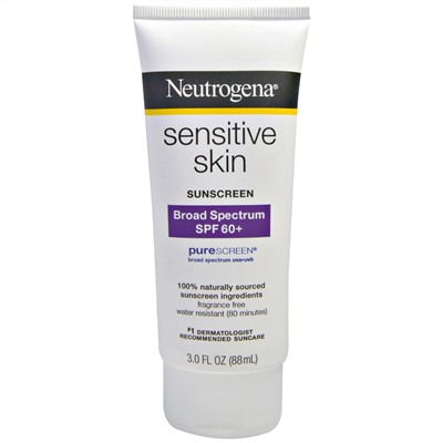 Neutrogena, Солнцезащитный крем для чувствительной кожи, фактор защиты от солнца SPF 60+, 3 жидк. унц. (88 мл)