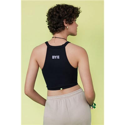 Crop top halter seamless negro