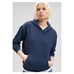 MaviKapüşonlu Lacivert Basic Sweatshirt 167299-70488