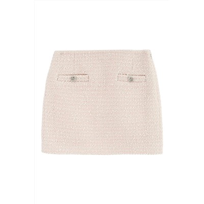 Minifalda de lana Rosa empolvado