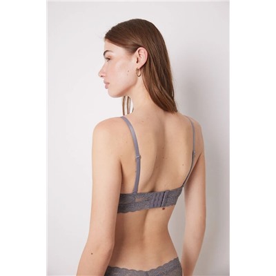 GORGEOUS Sujetador push up encaje gris