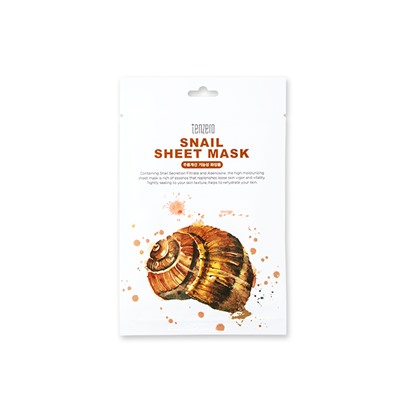 TENZERO SNAIL SHEET MASK Тканевая маска для лица с муцином улитки 25мл