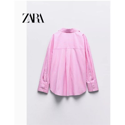 ZAR*A24 новая летняя женская базовая рубашка из поплина