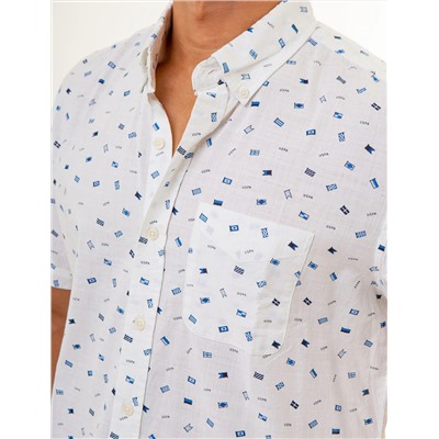 ALL OVER USPA FLAG PRINT WOVEN SHIRT