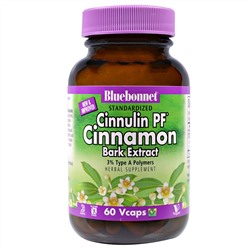Bluebonnet Nutrition, Циннулин PF, экстракт коры корицы, 60 капсул на растительной основе