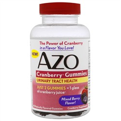 Azo, Клюквенный жевательный мармелад, со вкусом ягод, 40 жевательных мармеладок