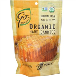 Go Organic, Органические леденцы, мед, 3,5 унций (100 г)