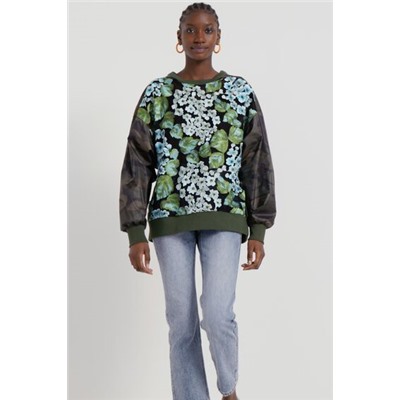 Sudadera flores oversize