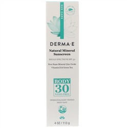 Derma E, Natural Mineral Sunscreen, SPF 30, 4 oz (113 g)