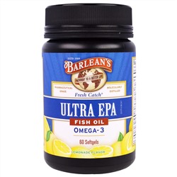 Barlean's, Ultra EPA, Triple Potency Omega-3, Lemonade Flavor, 1000 mg, 60 Softgels