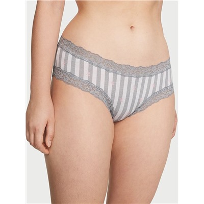 THE LACIE Lace-Waist Cotton Cheeky Panty