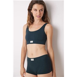 Braga boxer canalé verde oscuro seamless