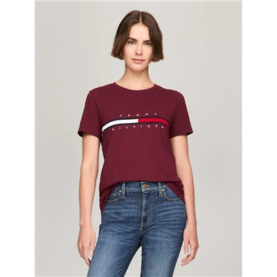 Tommy Hilfiger Embroidered Flag Stripe Logo T-Shirt