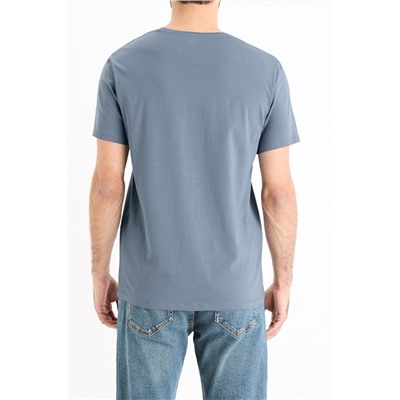 Camiseta slim fit - Azul