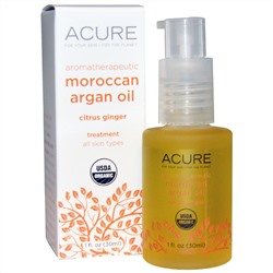 Acure Organics, Ароматерапевтическое марокканское масло аргана, цитрусовый имбирь, 30 мл (1 жидкая унция)