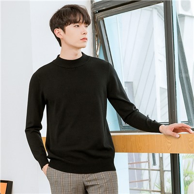 Мужская половина водолазка кардиган осень зима длинный рукав свитер свободный корейский плюс размер дно свитер пуловер кашемир свитер мужчины