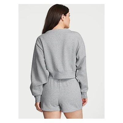 Cotton High-Rise Fleece Lace-Up Shorts