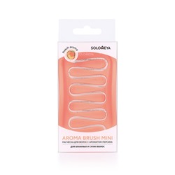 [SOLOMEYA] Расческа для сухих и влажных волос АРОМАТ ПЕРСИКА МИНИ Aroma Brush For Wet&Dry Hair Peach Mini, 1 шт