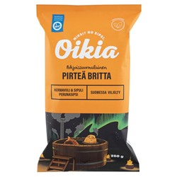 Oikia Pirteä Britta Картофельные чипсы со вкусом сметаны и лукa 250гр.