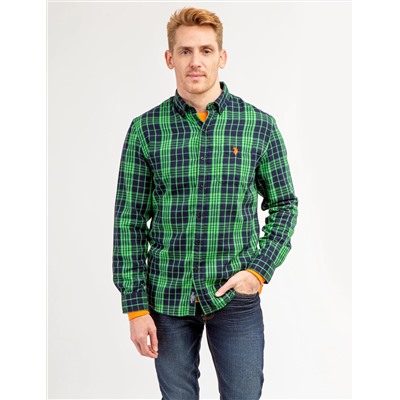 PEACHED TWILL YARN DYE PLAID SHIRT