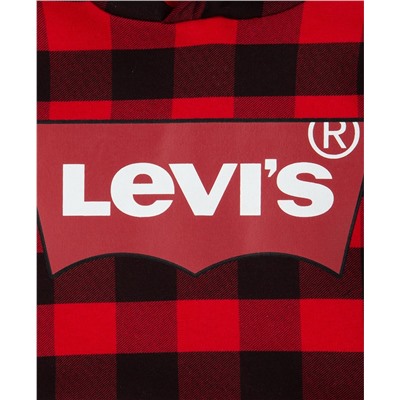 Levi's Big Boys Buffalo Plaid Fleece Batwing Logo Hoodie