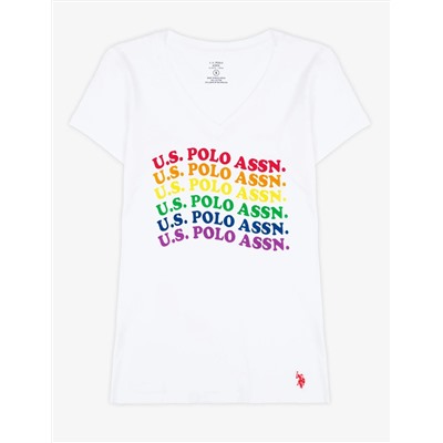 USPA RAINBOW WAVE GRAHIC T-SHIRT