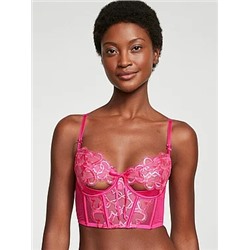 Wicked Shimmer Heart Embroidery Open-Cup Corset Top in Embroidery