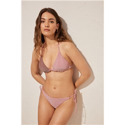 Braga bikini clásica rosa brillo