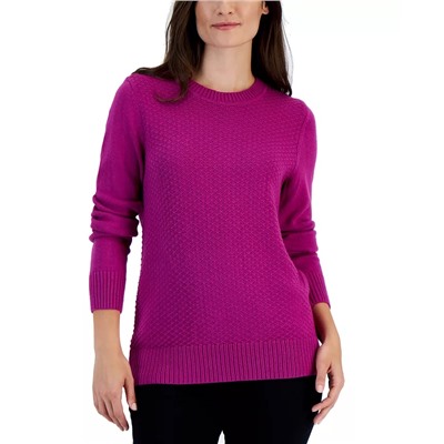 KAREN SCOTT Women's Cotton Zigzag Sweater, Created for Macy's