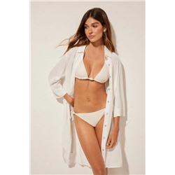 Top bikini triangular lentejuelas blanco