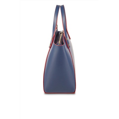 Bolso de piel Parl Azul marino y rojo