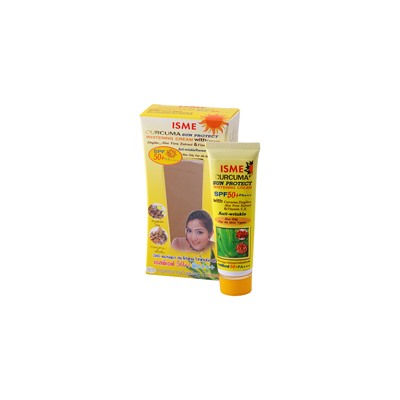 Солнцезащитный осветляющий крем для лица с куркумой Spf 50 Pa+++ от Isme 20 ml /Isme Curcuma Sun Protect Facial Sunscreen Sunblock Whitening Cream Spf 50 Pa+++ 20 ml