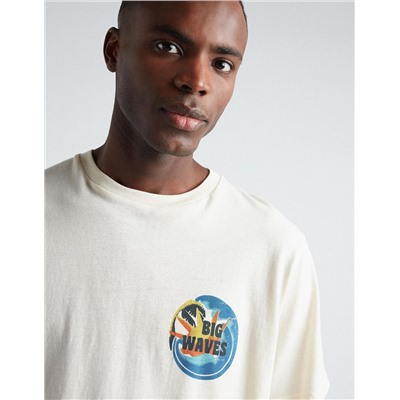 Surf Printed T-shirt, Men, Beige