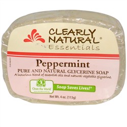 Clearly Natural, Essentials, натуральные глицериновое мыло, с мятой, 4 унции (113 г)