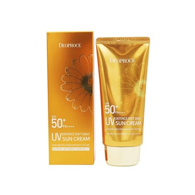 DEOPROCE UV DEFENCE SOFT DAILY SUN CREAM SPF50+ PA++++ Солнцещзащитный крем 70г