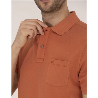 Kahverengi Regular Fit Polo Yaka Basic Tişört