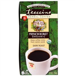 Teeccino,  Травяной кофе, сильная обжарка, органическая французская обжарка, без кофеина, 25 пакетиков, 5,3 унции (150г)