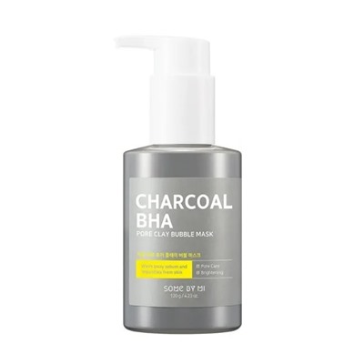 SOME BY MI CHARCOAL BHA PORE CLAY BUBBLE MASK Кислородная маска для лица с древесным углём, cалициловой кислотой и белой глиной 120г