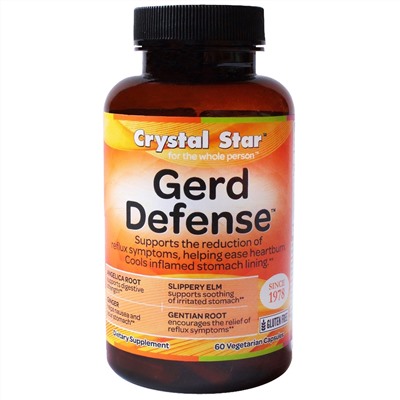 Crystal Star, GERD Defense, 60 вегетарианских капсул