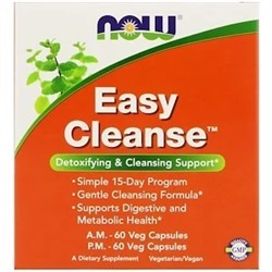 Now Foods, Easy Cleanse, 2 флакона, по 60 растительных капсул в каждом