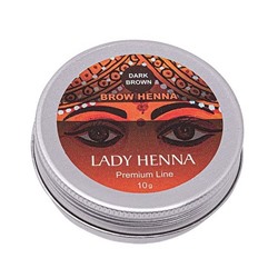 Lady Henna Краска для бровей на основе хны тёмно-коричневая / Premium Line