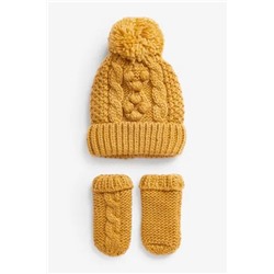 2 Piece Cable Beanie and Mittens Set (3mths-6yrs)