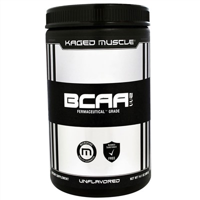 Kaged Muscle, Аминокислоты с разветвленными боковыми цепями (BCAA) в соотношении 2:1:1, без ароматизаторов, 14,1 унции (400 г)
